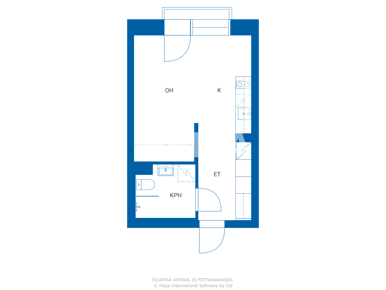 Studio zum Kauf 130.000 € 1 Zimmer 27,5 m²<br/>Wohnfläche 1.<br/>Geschoss Skanssinkatu 36 Turku 20730