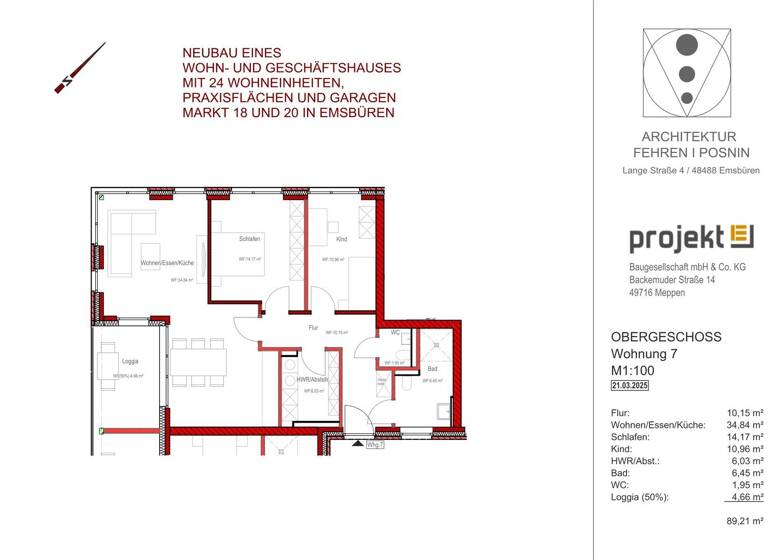 Wohnung zum Kauf - Erstbezug provisionsfrei 385.000 € 3 Zimmer 89 m² 1. Geschoss Emsbüren 48488