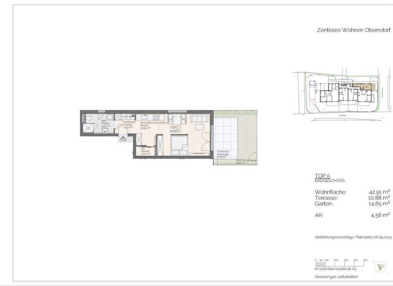 Wohnung zum Kauf - Erstbezug 232.000 € 1,5 Zimmer 42,9 m² EG Paracelsusstraße Oberndorf bei Salzburg 5110
