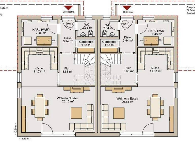 Doppelhaushälfte zum Kauf - Erstbezug provisionsfrei 391.100 € 3 Zimmer 115 m² 309 m² Grundstück frei ab sofort Moos Bühl , Baden 77815