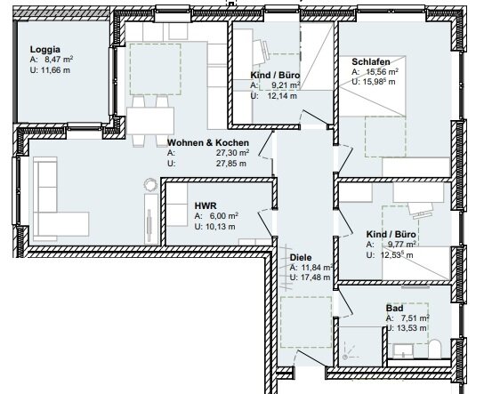 Wohnung zum Kauf provisionsfrei 283.500 € 4 Zimmer 91 m²<br/>Wohnfläche 1.<br/>Geschoss Bockhorn Bockhorn 26345