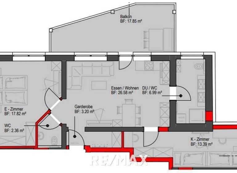 Wohnung zum Kauf - Erstbezug 298.000 € 3 Zimmer 70,3 m² Pfunds 6542