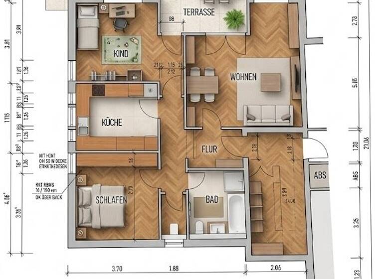 Terrassenwohnung zur Miete 1.140 € 2,5 Zimmer 95 m² Obereichet Freilassing 83395