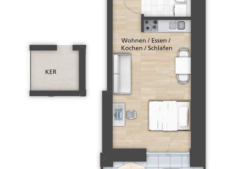 Studio zur Miete - Erstbezug 650 € 1 Zimmer 38,8 m² EG Theodor-Mathieu-Straße Bamberg 96052