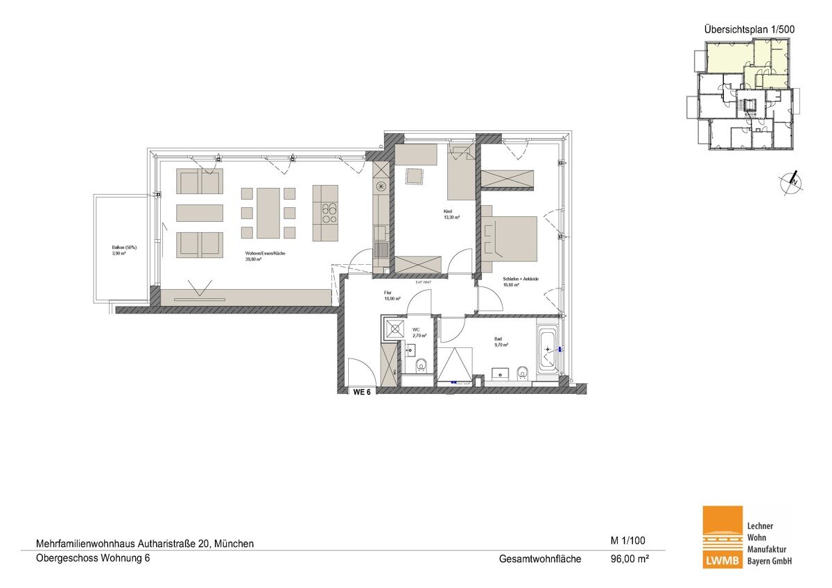 Wohnung zum Kauf provisionsfrei 1.299.900 € 3 Zimmer 96 m²<br/>Wohnfläche 1.<br/>Geschoss Harlaching München-Harlaching 81545