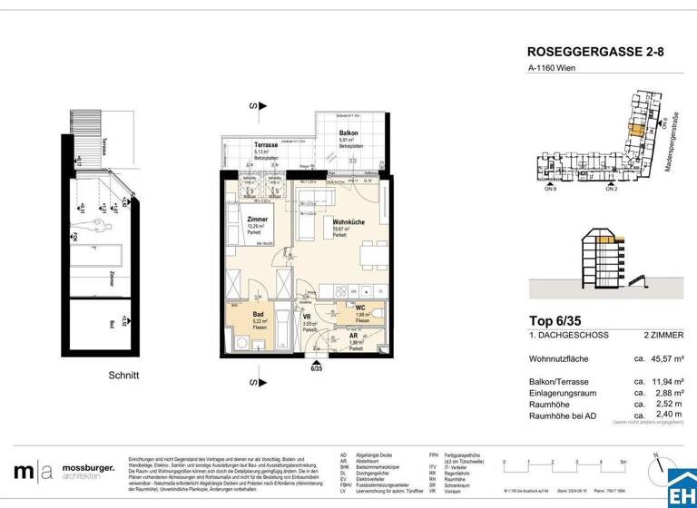 Wohnung zum Kauf - Erstbezug 365.900 € 2 Zimmer 45,6 m² Roseggergasse Wien 1160