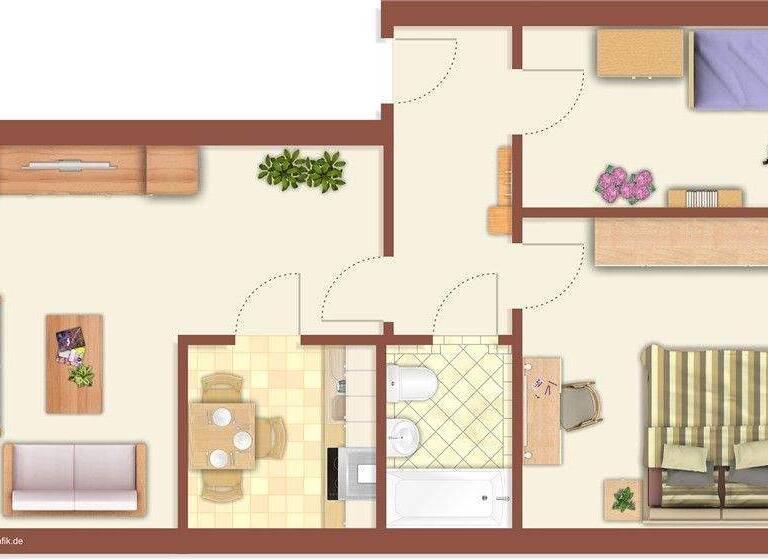 Wohnung zur Miete 402 € 3 Zimmer 61,8 m² 2. Geschoss frei ab sofort H.-Mann-Str. 1 Neustrelitz 17235