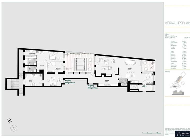 Wohnung zum Kauf 1.500.000 € 5 Zimmer 207,4 m² Wien 1190