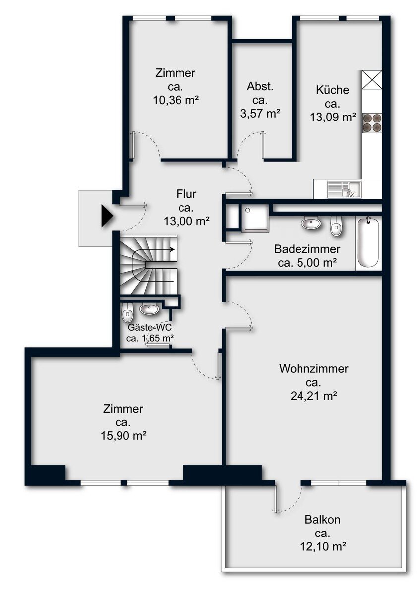 Wohnung zum Kauf 249.000 € 4 Zimmer 114 m²<br/>Wohnfläche Burg - Grambke Bremen / Grambke 28719