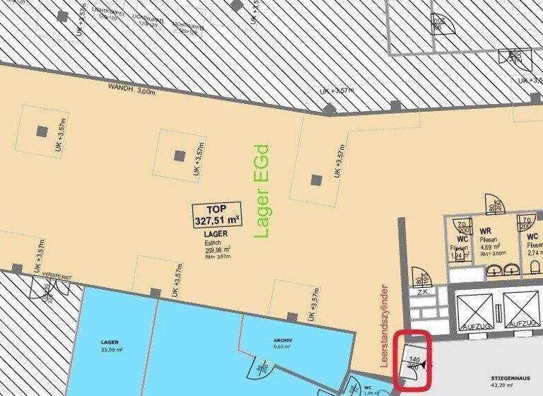 Lagerhalle zur Miete 8 € 328 m² Lagerfläche Wien 1030