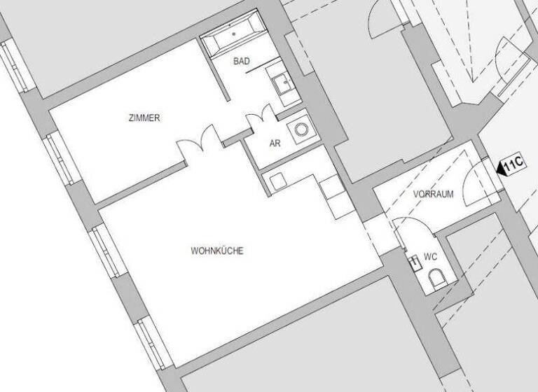 Wohnung zur Miete - Erstbezug 495 € 2 Zimmer 53 m² 2. Geschoss Jakomini Graz 8010