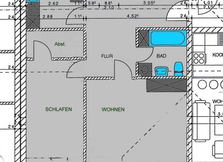 Wohnung zur Miete 1.064 € 2,5 Zimmer 76 m² 3. Geschoss Bahnhofstraße 7 Bargteheide 22941