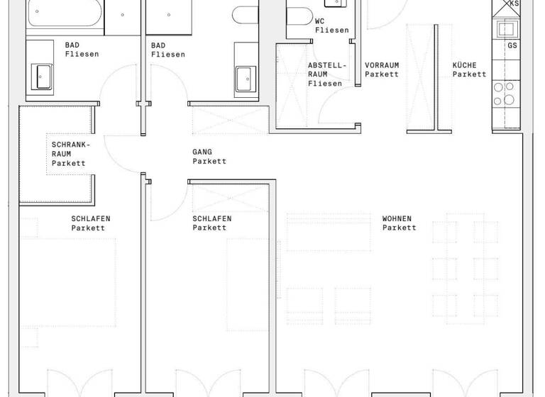 Wohnung zur Miete - Erstbezug 1.817 € 3 Zimmer 92 m² 11. Geschoss Wien 1220