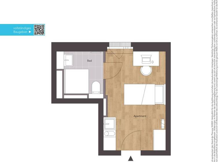 Studio zur Miete 545 € 1 Zimmer 19,1 m² 2. Geschoss frei ab sofort Bahnhofstraße / Reindelstraße Gleißbühl Nürnberg 90402