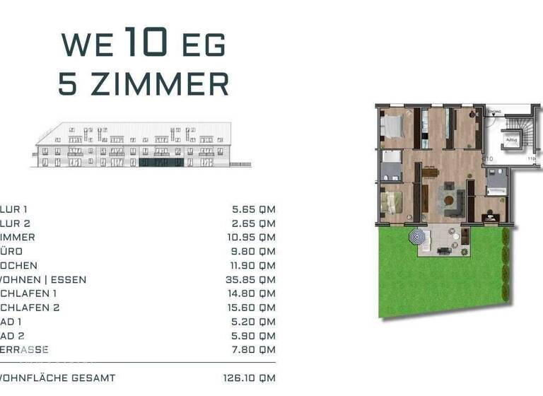 Wohnung zum Kauf - Erstbezug provisionsfrei 662.000 € 5 Zimmer 126,1 m² EG Willich 47877