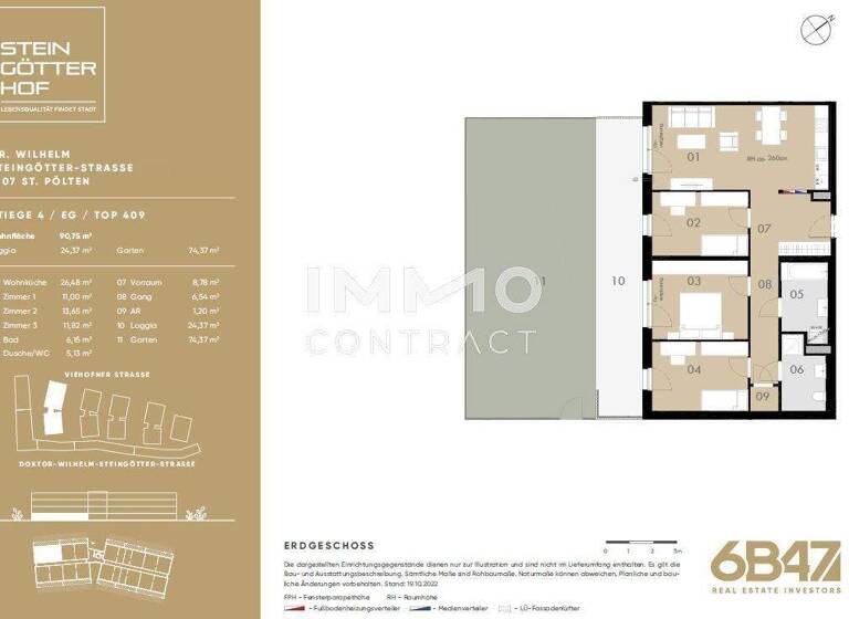 Wohnung zum Kauf - Erstbezug provisionsfrei 379.000 € 4 Zimmer 90,8 m² Teufelhof St. Pölten 3100