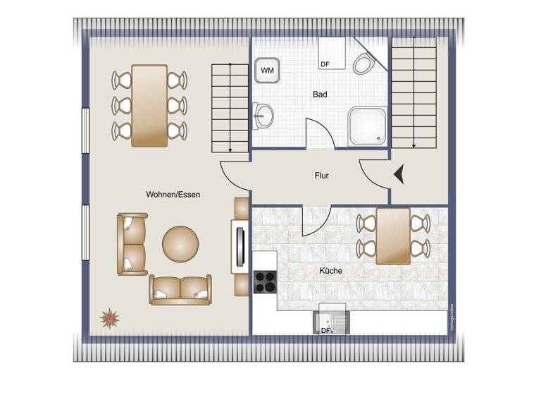Wohnung zur Miete 420 € 2,5 Zimmer 50 m² Schwittersum Dornum / Schwittersum 26553