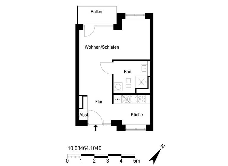 Studio zur Miete 643 € 1 Zimmer 38 m² 4. Geschoss frei ab 16.05.2026 Jacobsohnstraße 52 Weißensee Berlin 13086