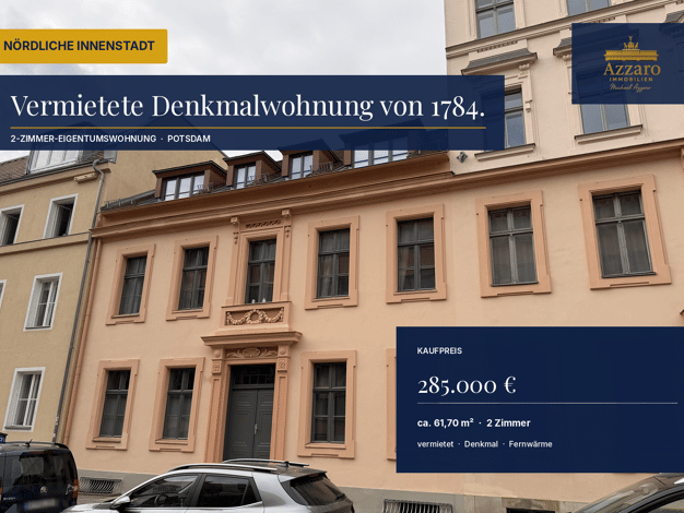 Wohnung zum Kauf als Kapitalanlage geeignet 285.000 € 2 Zimmer 61,7 m² Nördliche Innenstadt Potsdam 14467