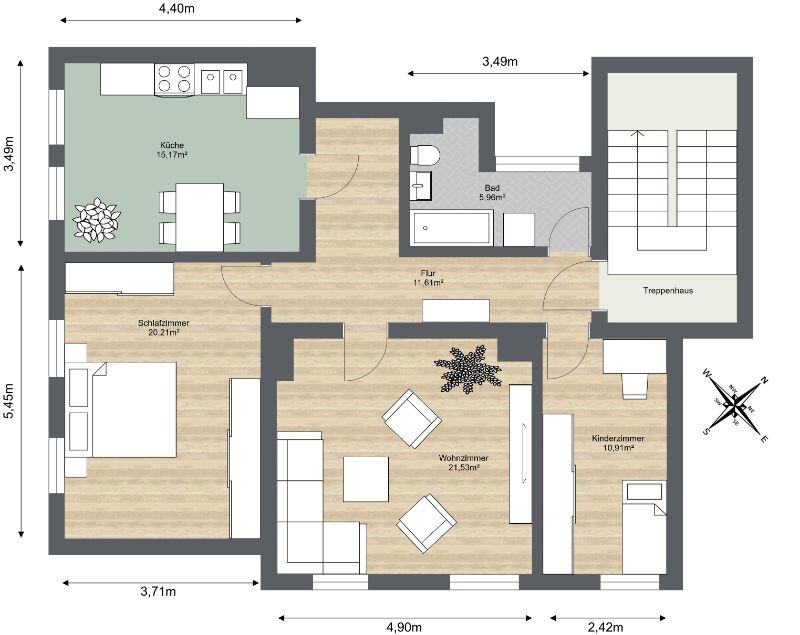 Wohnung zur Miete 530 € 3 Zimmer 88,5 m²<br/>Wohnfläche 1.<br/>Geschoss Schloßstraße 32 Innenstadt Riesa 01589