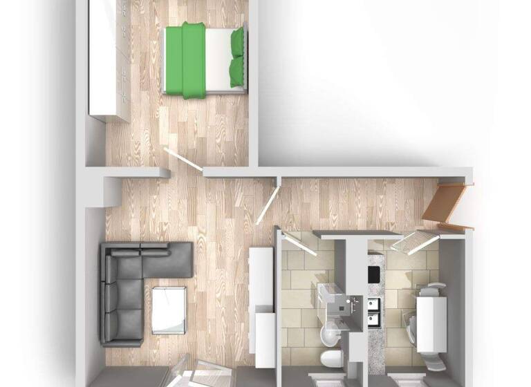 Wohnung zur Miete 363 € 2 Zimmer 50,5 m² 4. Geschoss Paul-Suhr-Straße 54 Südstadt Halle (Saale) 06130