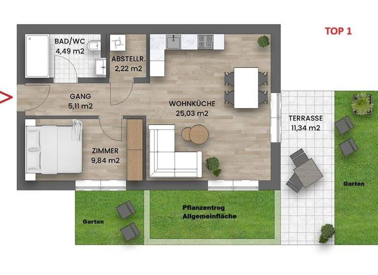 Wohnung zum Kauf 375.000 € 2 Zimmer 46,7 m² Wien 1140