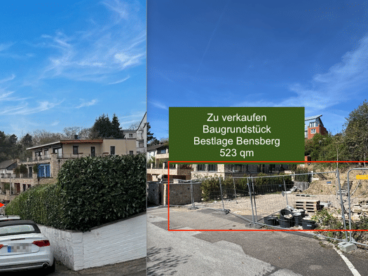 Grundstück zum Kauf provisionsfrei 835.000 € 523 m² Grundstück Baugenehmigung vorhanden frei ab sofort Bensberg Bergisch Gladbach 51429