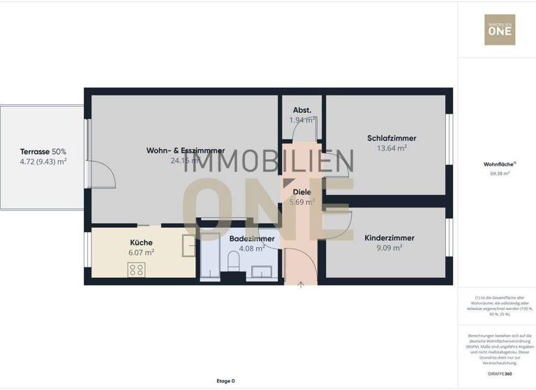Wohnung zum Kauf 319.000 € 3 Zimmer 69,4 m² EG Schierling 84069