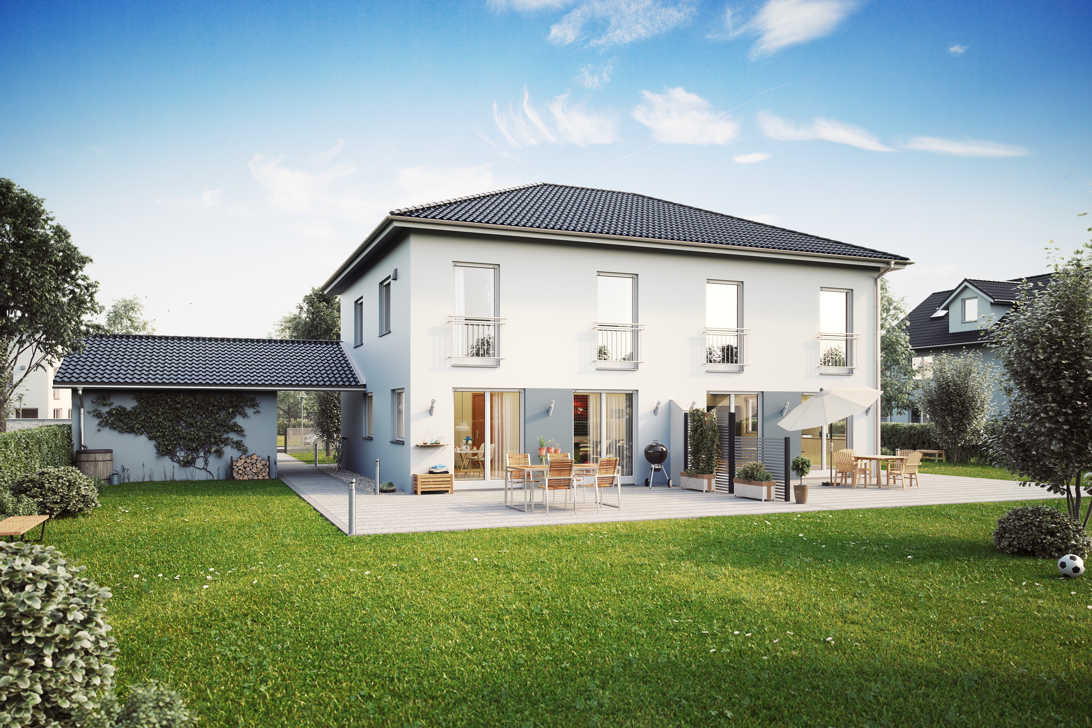 Doppelhaushälfte zum Kauf provisionsfrei 395.980 € 4 Zimmer 107 m²<br/>Wohnfläche 266 m²<br/>Grundstück Nähe Dillenbergstraße Langenzenn Langenzenn 90579