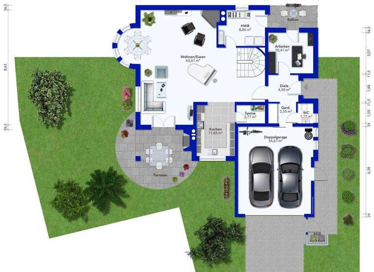Einfamilienhaus zum Kauf 990.000 € 8 Zimmer 320 m² 2.077 m² Grundstück Rottenberg Hösbach 63768
