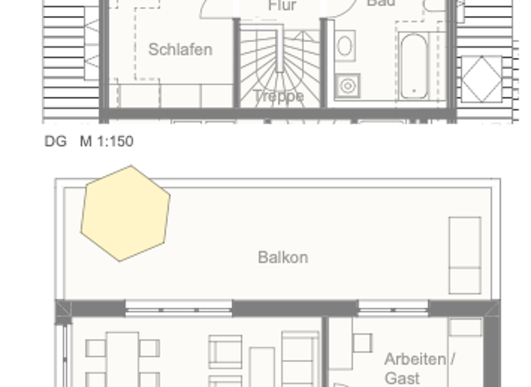 Maisonette zur Miete 1.270 € 4 Zimmer 98 m² 1. Geschoss Höchberg 97204