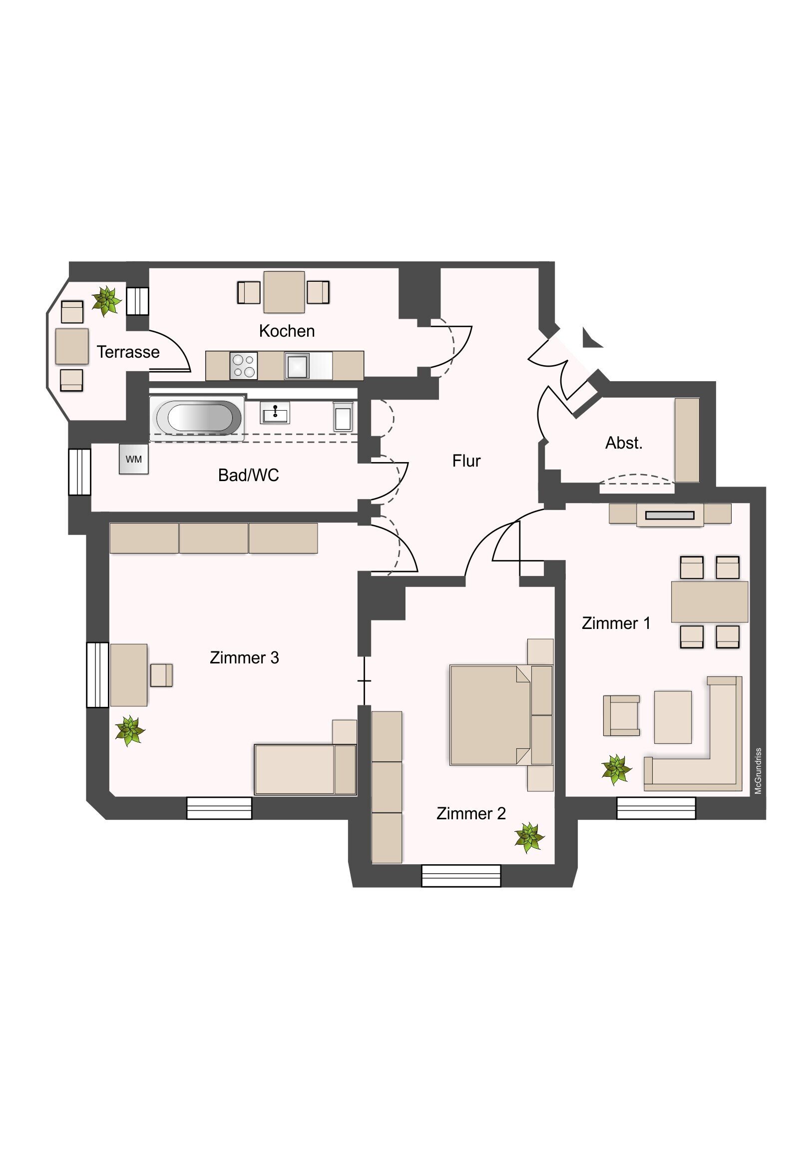 Wohnung zur Miete 1.306 € 3 Zimmer 96,5 m²<br/>Wohnfläche 1.<br/>Geschoss Holbeinstraße 147 Johannstadt-Süd (Lortzingstr.) Dresden 01309