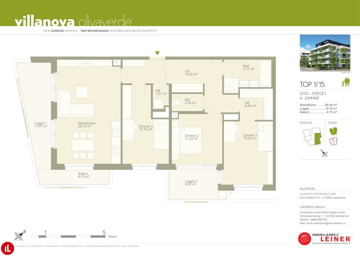 Terrassenwohnung zur Miete 1.290 € 4 Zimmer 99,5 m²<br/>Wohnfläche 2.<br/>Geschoss Schwechat 2320