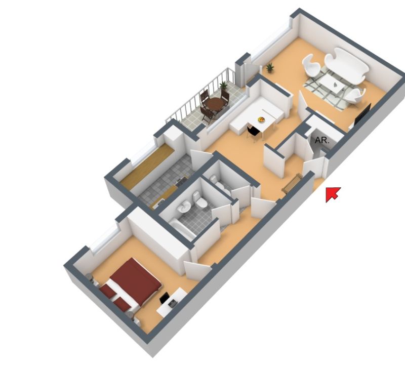 Wohnung zur Miete 589 € 2,5 Zimmer 73,5 m²<br/>Wohnfläche 3.<br/>Geschoss Bahnstraße 27 Tesche Wuppertal 42327