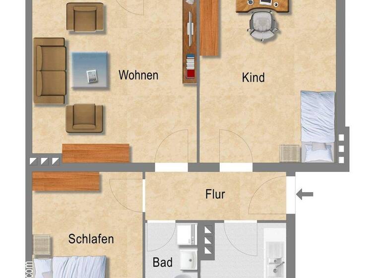Wohnung zur Miete 769 € 3 Zimmer 69 m² 2. Geschoss frei ab 15.04.2026 Porse-Privatweg 8 Buckau Magdeburg 39104
