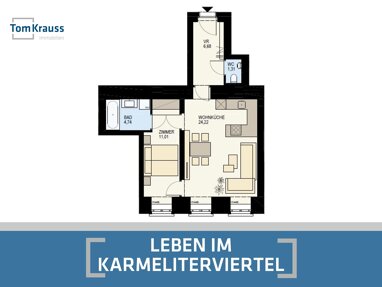 Wohnung zum Kauf 444.100 € 2 Zimmer 48 m² 1. Geschoss Wien 1020