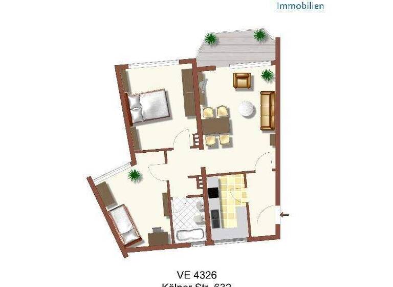 Wohnung zur Miete 649 € 3 Zimmer 65 m² 3. Geschoss Kölner Straße 632 Fischeln Krefeld 47807