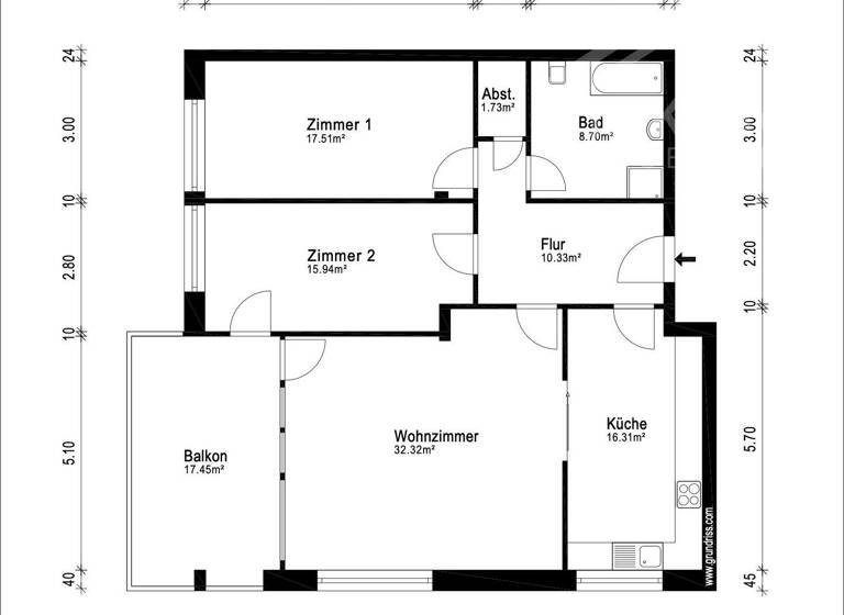 Wohnung zum Kauf 748.000 € 3 Zimmer 111 m² 4. Geschoss Kröpeliner Tor-Vorstadt Rostock 18057