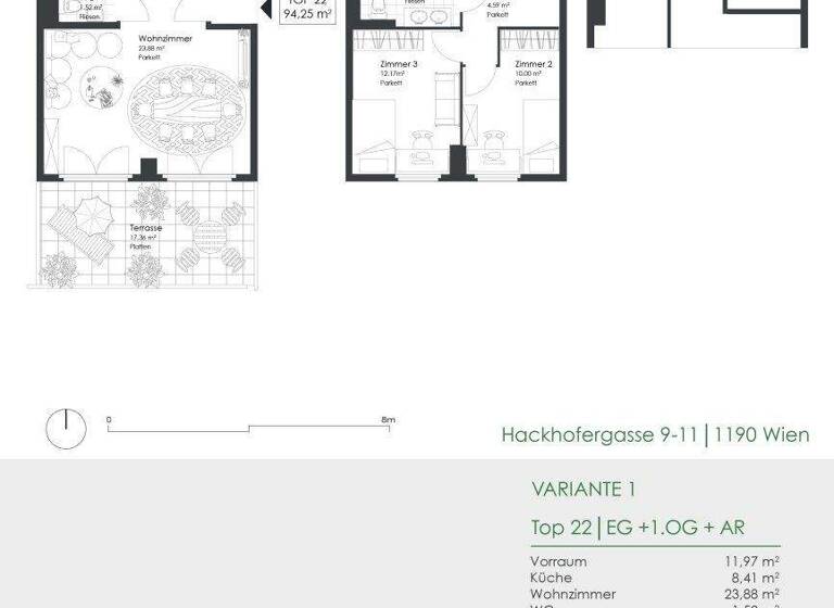 Maisonette zum Kauf - Erstbezug 798.000 € 94,3 m² EG Hackhofergasse 9 Wien,Döbling 1190