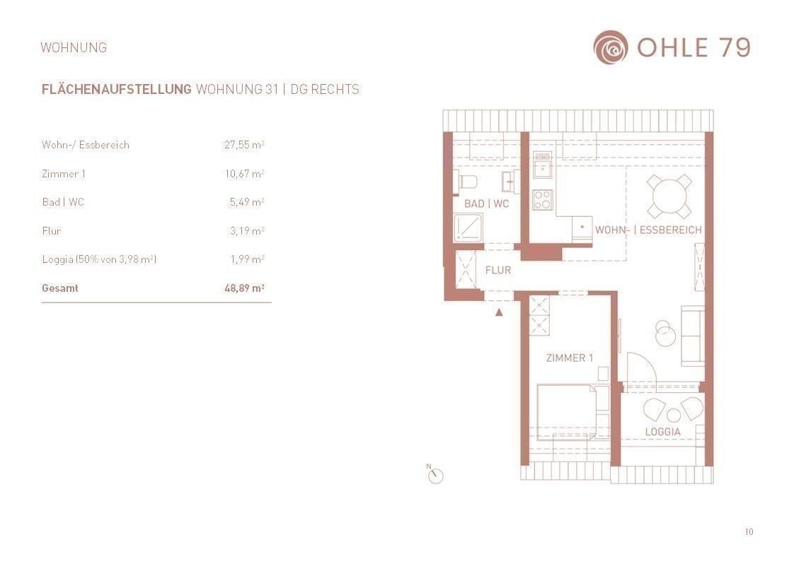 Wohnung zum Kauf provisionsfrei 449.000 € 2 Zimmer 48,9 m²<br/>Wohnfläche 3.<br/>Geschoss ab sofort<br/>Verfügbarkeit Ohlsdorfer Straße 79d Winterhude Hamburg 22297