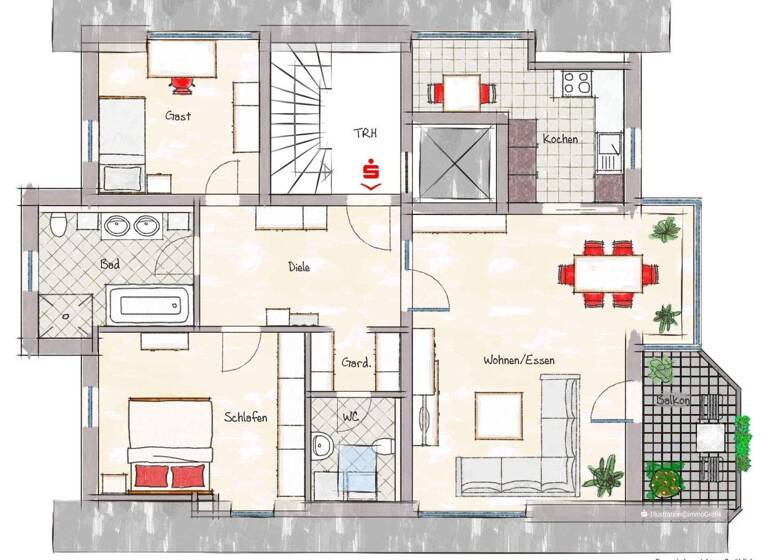 Wohnung zur Miete 900 € 3 Zimmer 95 m² frei ab 01.05.2026 Haßfurt 97437