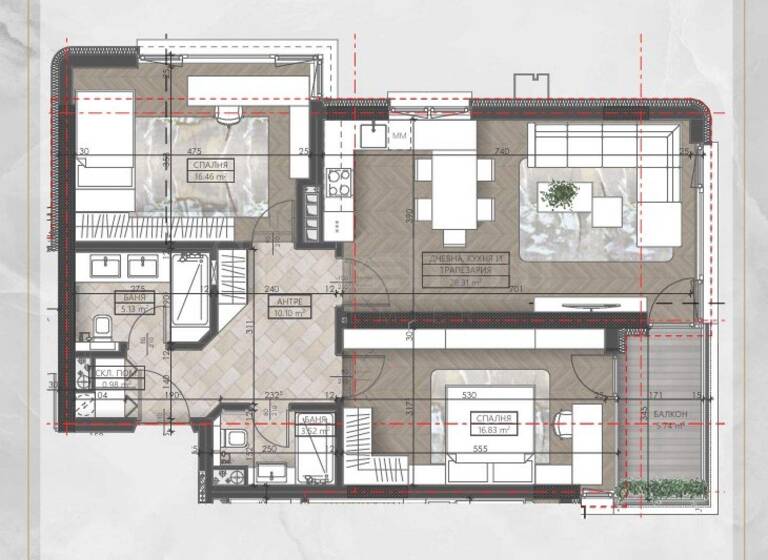 Studio zum Kauf 372.903 € 3 Zimmer 123,1 m² Sofia