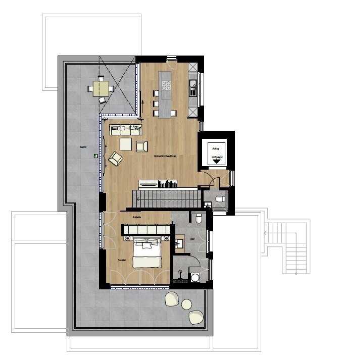 Penthouse zum Kauf 495.000 € 2 Zimmer 101 m²<br/>Wohnfläche 3.<br/>Geschoss Nahne 230 Osnabrück 49082