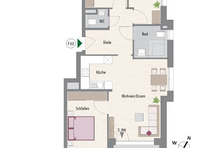 Wohnung zur Miete - Erstbezug 1.460 € 4 Zimmer 87,2 m² Oskar-Schlemmer-Strasse 10 Asperg 71679