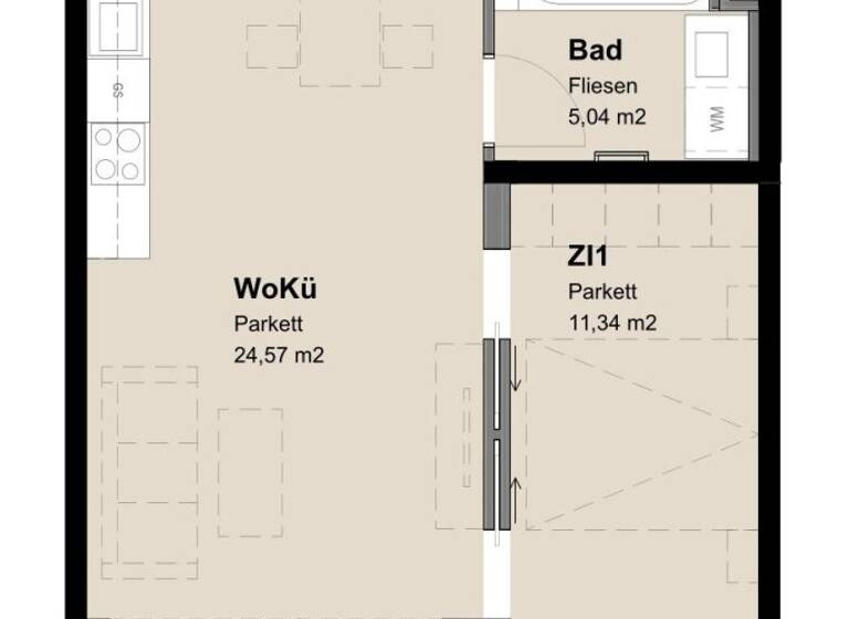 Wohnung zur Miete 1.137 € 2 Zimmer 46 m² 5. Geschoss frei ab 01.06.2026 Schönbrunner Straße Wien,Margareten 1050