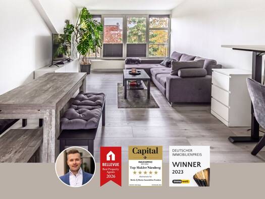 Wohnung zum Kauf 185.000 € 2 Zimmer 46,7 m² 4. Geschoss St Leonhard Nürnberg 90439