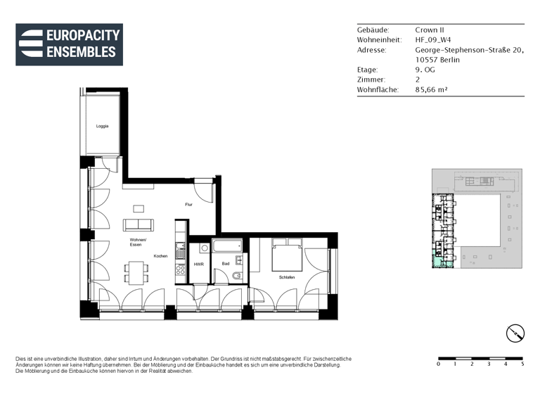 WG-Zimmer zur Miete - Erstbezug 2.660 € 2 Zimmer 85,7 m² 9. Geschoss George-Stephenson-Straße 20 Moabit Berlin 10557