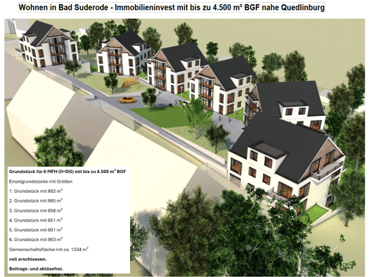 Grundstück zum Kauf provisionsfrei 9.343 m² Grundstück frei ab sofort Schwedderbergstraße 29 Bad Suderode Quedlinburg 06485