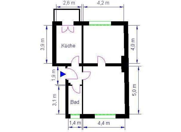 Wohnung zur Miete 334 € 2 Zimmer 55,7 m² 2. Geschoss Ohrestr. 30b Neue Neustadt Magdeburg 39124
