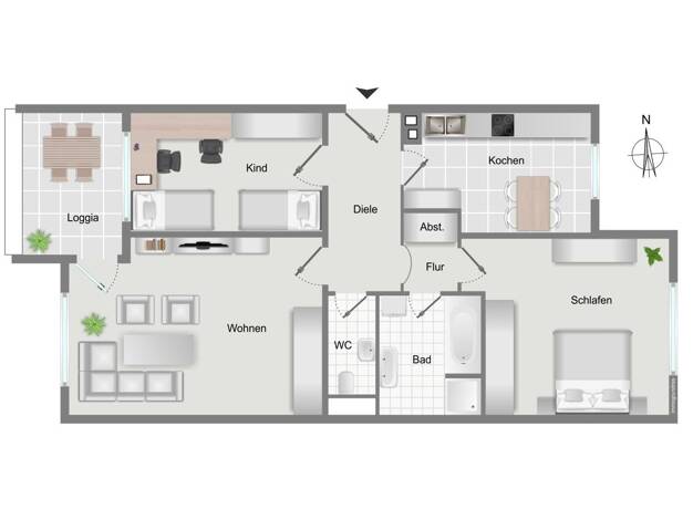 Wohnung zum Kauf 279.000 € 3 Zimmer 74 m² 1. Geschoss Königsbrunn 86343